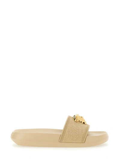 Versace Slide Sandal Medusa In Gold