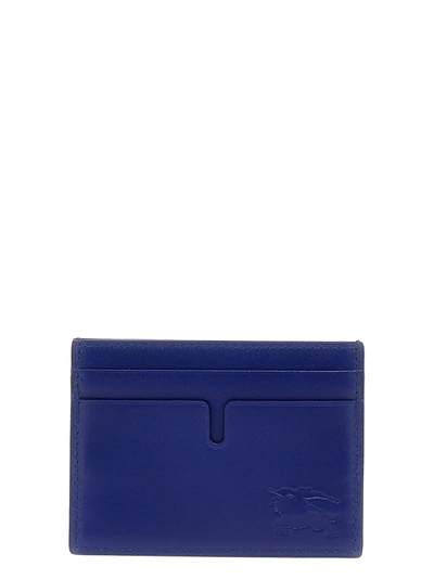 Burberry Equestrian Knight Leather Cardholder In Blue