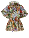 Etro Floral Ruffled Cotton Blouse In Multicolor
