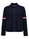 Thom Browne Single-breasted Button-fastening Coat In Blue
