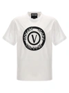 Versace Jeans Couture Cotton T-shirt With Iconic Print In White