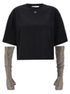 GIUSEPPE DI MORABITO CRYSTAL SLEEVES T-SHIRT BLACK