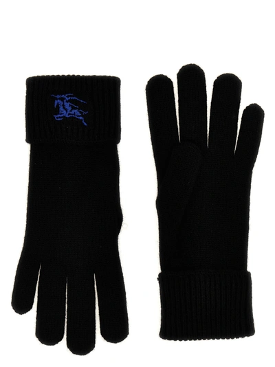 Burberry Equestrian Knight Design Gloves In Black