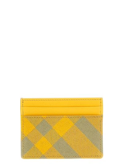 Burberry Check Card Holder Wallets, Card Holders In Yellow