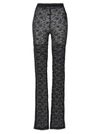 Alessandra Rich Sheer Lace Floral Pattern High Rise Leggings In Black