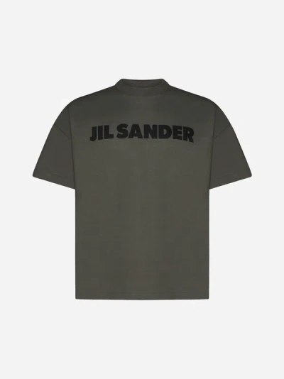 Jil Sander Logo Cotton T-shirt In Green