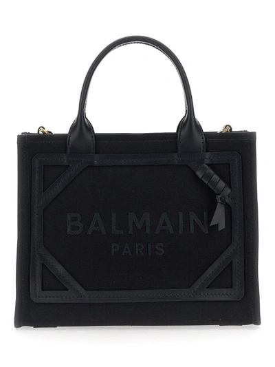 Balmain B-army Canvas Tote Bag In Black