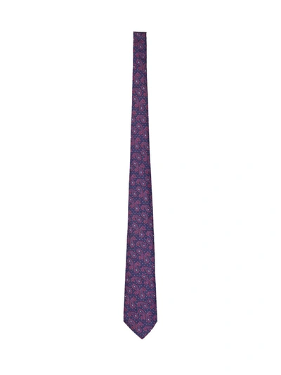 Etro Paisley-print Silk Tie In Blue