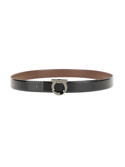 Ferragamo Leather Belt In Black