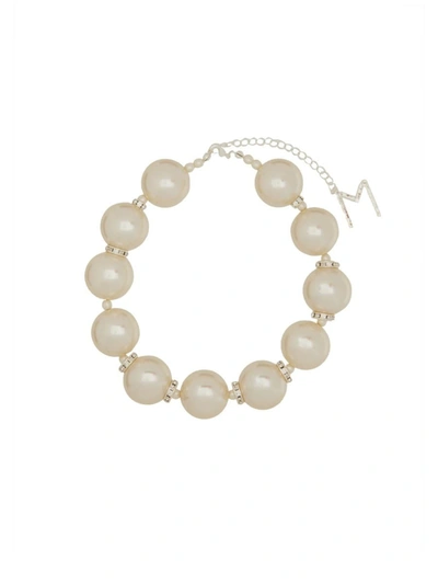Magda Butrym Oversized Pearl Necklace In White