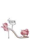 Magda Butrym Wrap Around Double Flower Sandals In Grey