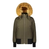 Moose Knuckles Exquisite Army Gold Debbie Bomber Jacket In Army