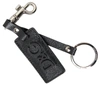 DOLCE & GABBANA BLACK DG LOGO LEATHER SILVER METAL KEYCHAIN