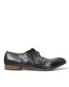 DOLCE & GABBANA BLACK LEATHER LACE UP FORMAL DERBY DRESS SHOES