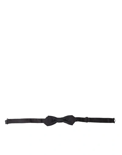 Dolce & Gabbana Black Silk Adjustable Neck Men Papillon Bow Tie