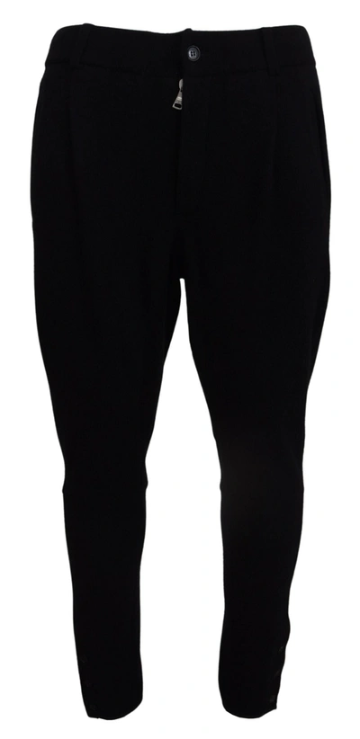 Dolce & Gabbana Black Solid Men Tapered Trousers