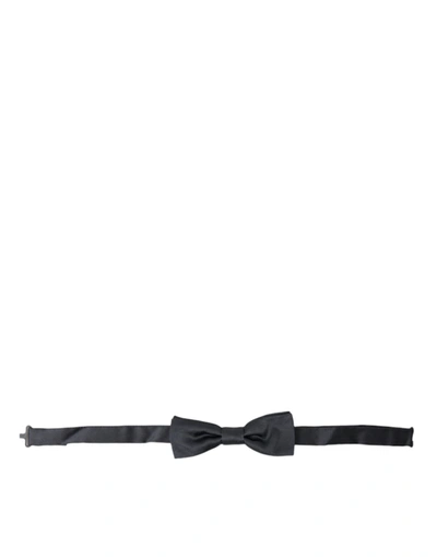 Dolce & Gabbana Dark Grey Silk Adjustable Neck Men Papillon Bow Tie