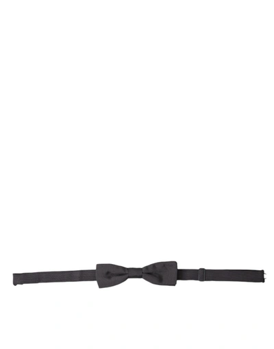 Dolce & Gabbana Dark Grey Silk Adjustable Neck Men Papillon Bow Tie