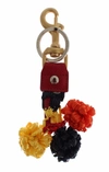 Dolce & Gabbana Gold Yellow Raffia Leather Clasp Finder Chain Keyring In Yellow