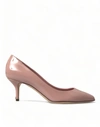 DOLCE & GABBANA PINK PATENT LEATHER PUMPS HEELS SHOES