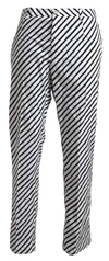 DOLCE & GABBANA WHITE BLACK COTTON STRIPED TROUSERS PANTS