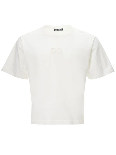 Dolce & Gabbana White Cotton T-shirt With Logo