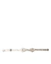 Dolce & Gabbana White Silk Slim Adjustable Neck Papillon Bow Tie In White