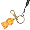 DOLCE & GABBANA YELLOW RUBBER DG LOGO GOLD BRASS METAL KEYRING KEYCHAIN