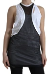 Dsquared2 Black White Crewneck Sleeveless Tank Top In Black