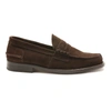 SAXONE OF SCOTLAND DARK BROWN SUEDE LEATHER MENS LOAFERS SHOES