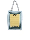 Casablanca Crochet Tote Bag With Embroidered Logo In Multicolor