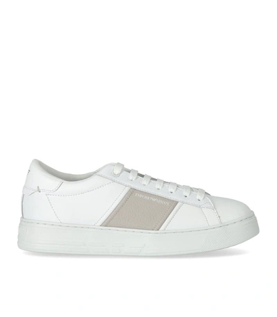 Ea7 Emporio Armani  White And Beige Sneaker In Grey