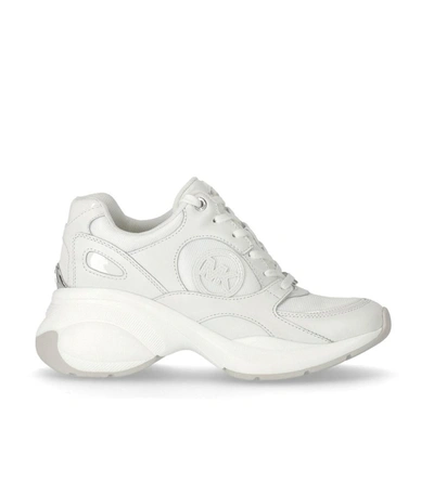 Michael Kors Zuma Leather And Mesh Trainer In White