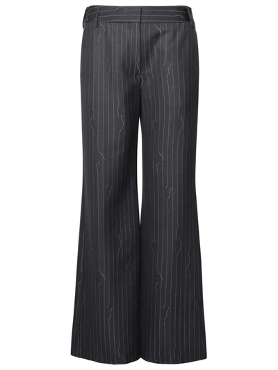 OFF-WHITE OFF-WHITE GREY VIRGIN WOOL BLEND TROUSERS