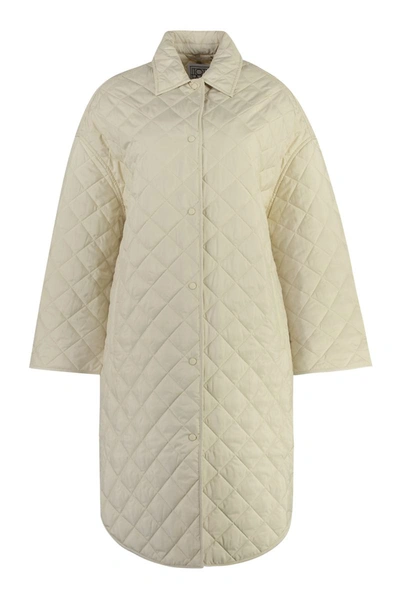 Totême Techno Fabric Padded Jacket In Ivory