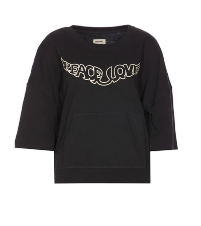 Zadig & Voltaire Flocked-slogan T-shirt In Black