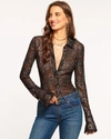 Ramy Brook Kinley Metallic Lace Shirt In Gold Lace