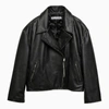 Acne Studios Leather Biker Jacket Black In Black