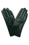 Marcus Adler Woven Leather Gloves In Olive