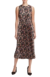 VINCE WILD PRIMROSE PLEAT TIE WAIST MIDI DRESS