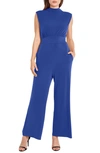 Donna Morgan For Maggy Mock Neck Jumpsuit In Mazarine Blue