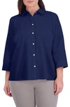 FOXCROFT SANDRA COTTON BLEND BUTTON-UP SHIRT