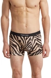 Tom Ford Zebra-print Stretch-cotton Boxer Briefs In Antique Brown