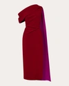 Roksanda Womens Crimson Fuschia Maite Draped-panel Pencil Woven Midi Dress In Multi-coloured