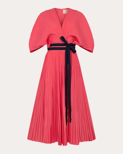 Roksanda Pleated Benedita Midi Dress In Red