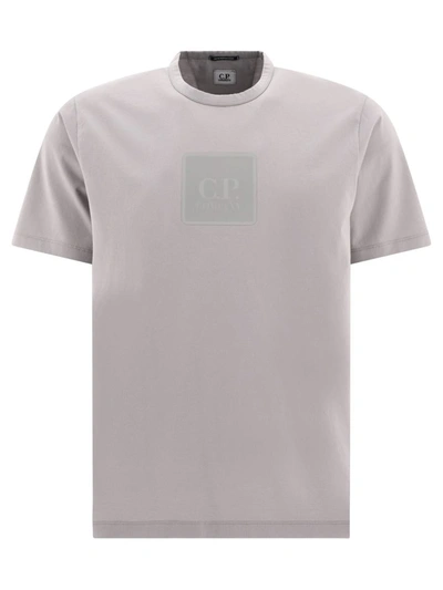 C.p. Company Logo Badge Crewneck T-shirt In Grey