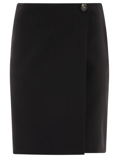 Sportmax Meris Button Detailed Wap Skirt In Black