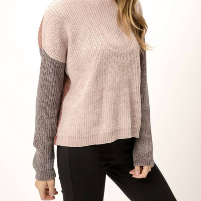 MYSTREE MOCK NECK COLORBLOCK SWEATER