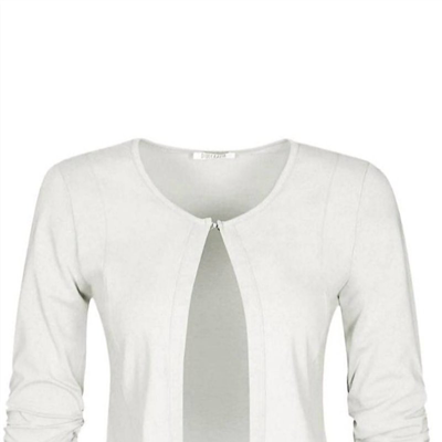 Dolcezza Basic Essential Front Tie Cardigan In White