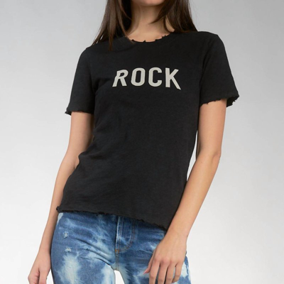 Elan Rock Graphic Top In Black